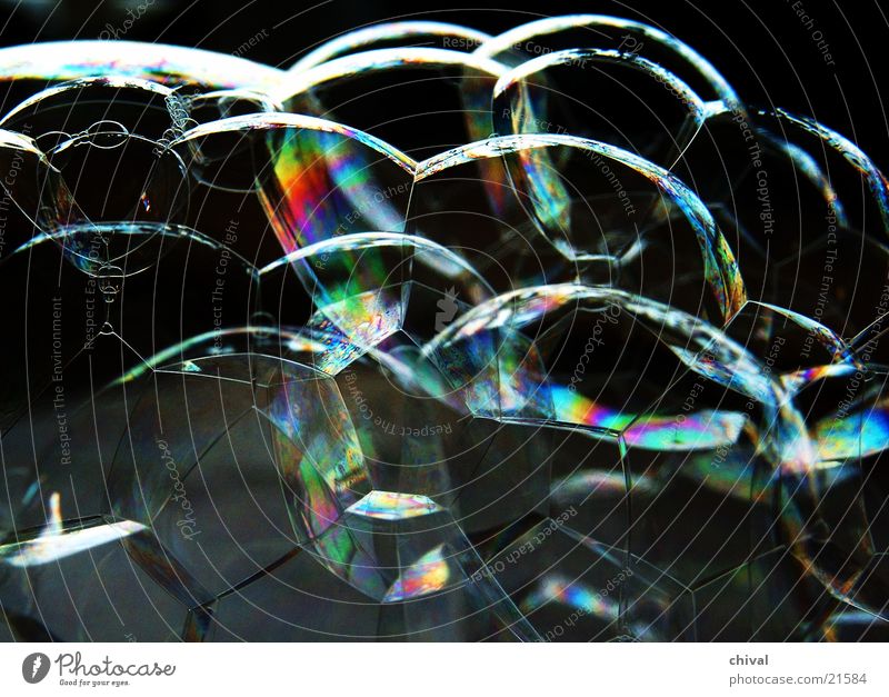 Seifenblasen 4 Licht Regenbogen Bubble Farbe Reflexion & Spiegelung Interferenz Gefängniszelle Bienenwaben