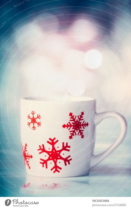 Winter Tasse Mit Schneeflöckchen Ein Lizenzfreies Stock