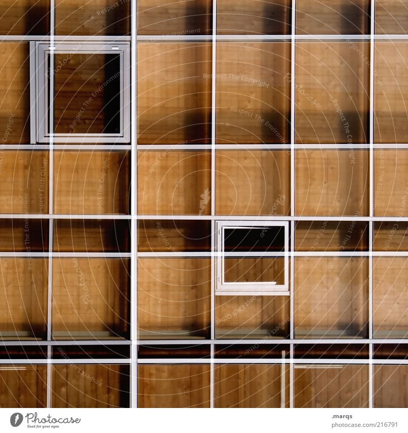 Setzkasten Stil Design Fassade Holz Metall Linie außergewöhnlich skurril Raster Fenster Doppelbelichtung Farbfoto Muster Strukturen & Formen Geometrie Symmetrie