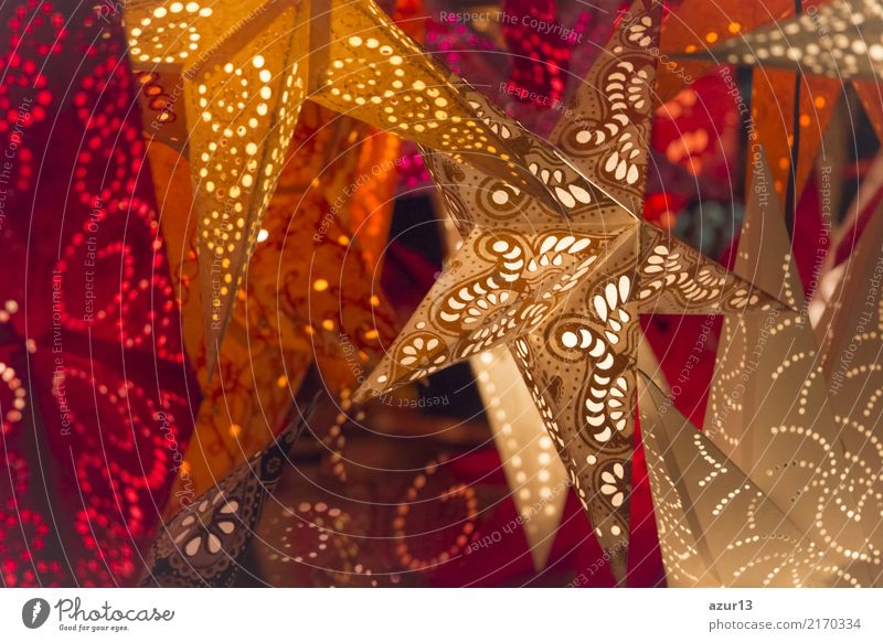 Sterne für Weihnachten leuchten bunte Farben auf Weihnachtsmarkt kaufen Reichtum Stil Design Freude Freizeit & Hobby Winter Feste & Feiern Weihnachten & Advent