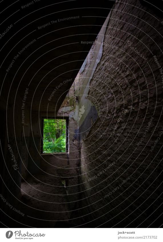 jottwede verloren in Zeit und Raum Ruine Wand Fenster außergewöhnlich dreckig dunkel Stimmung Einsamkeit Inspiration Schwäche skurril Surrealismus Verfall