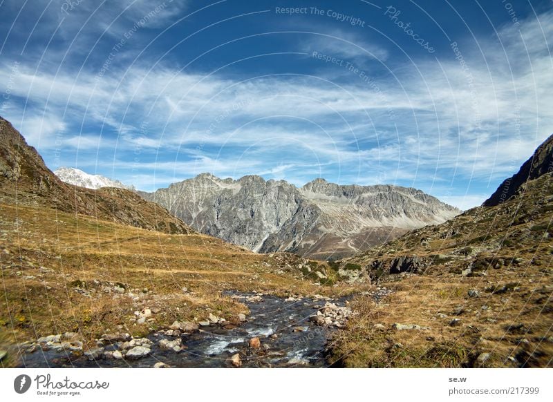 Hochplateau (Antholz [4]) Umwelt Urelemente Wolken Sommer Schönes Wetter Alpen Berge u. Gebirge Hochgall Antholzer Tal Staller Sattel Unendlichkeit blau gold