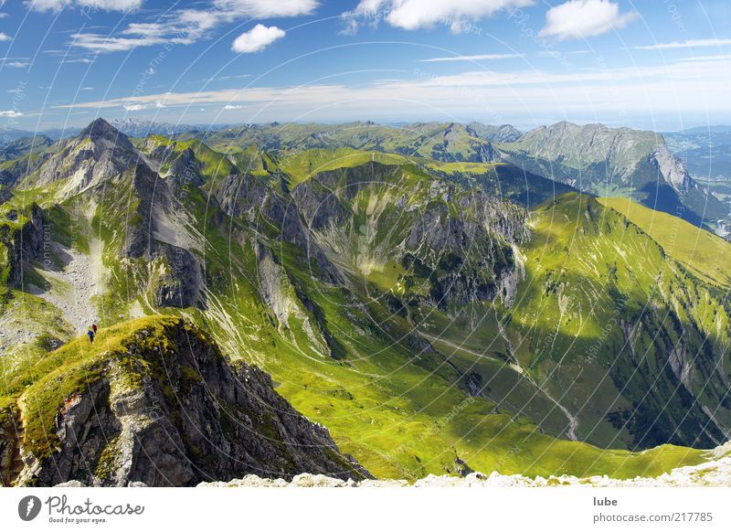 Bregenzerwald von oben Ferien & Urlaub & Reisen Tourismus Ferne Freiheit Sommer Berge u. Gebirge Umwelt Natur Landschaft Wolken Klima Schönes Wetter Hügel
