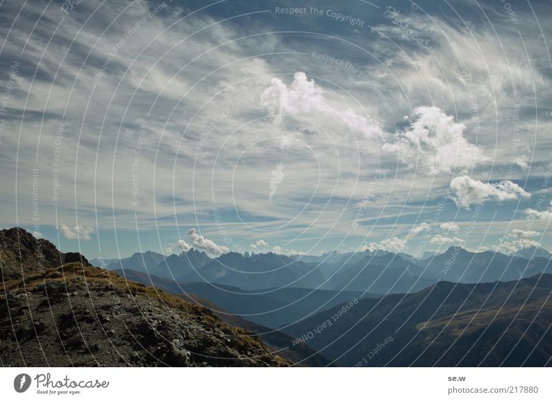 Also sprach Zarathustra | Antholz [8] Himmel Wolken Sommer Schönes Wetter Alpen Berge u. Gebirge Rotwand Antholzer Tal Südtirol Dolomiten Gipfel Erholung