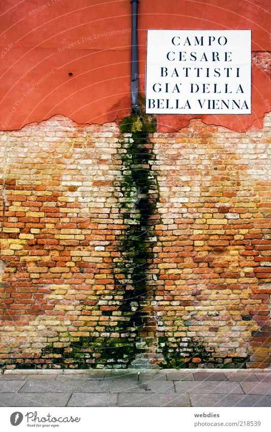 Strukturwandel in Venedig Ferien & Urlaub & Reisen Städtereise Haus Klimawandel Italien Stadt Ruine Mauer Wand dreckig braun rot morbid Vergänglichkeit Umwelt