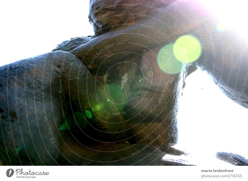 Sonnenvater maskulin Mann Erwachsene Skulptur Sonnenlicht berühren tragen Umarmen Zusammensein nah Vertrauen Sicherheit Schutz Geborgenheit Zusammenhalt