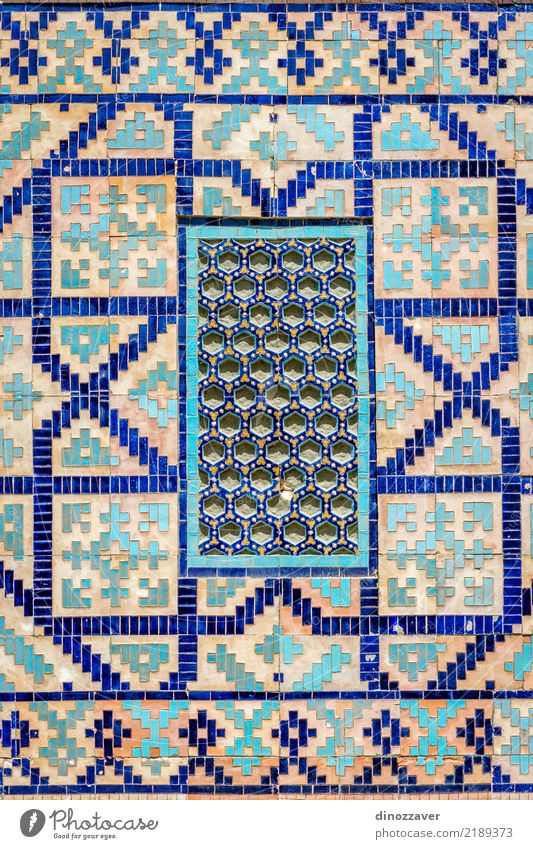 Fenster am Registan-Mausoleum, Samarkand, Usbekistan Design Ferien & Urlaub & Reisen Dekoration & Verzierung Kunst Gebäude Architektur Fassade Ornament alt