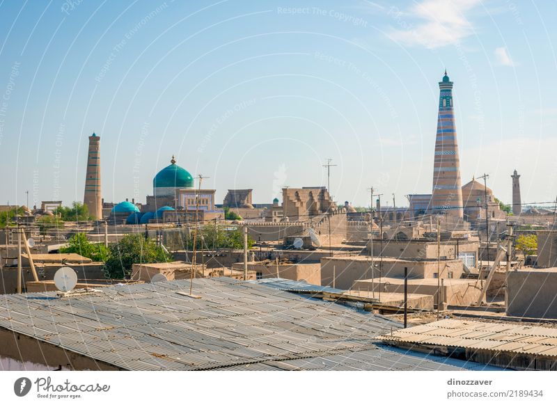 Skyline von Khiva, Usbekistan Stil Design Tourismus Dekoration & Verzierung Kunst Stadt Stadtzentrum Altstadt Architektur Ornament alt groß Farbe