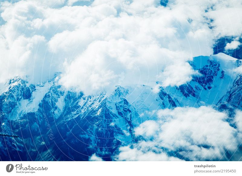 Blick auf die Alpen Ferien & Urlaub & Reisen Tourismus Abenteuer Ferne Freiheit Berge u. Gebirge wandern Natur Landschaft Urelemente Erde Luft Himmel Wolken
