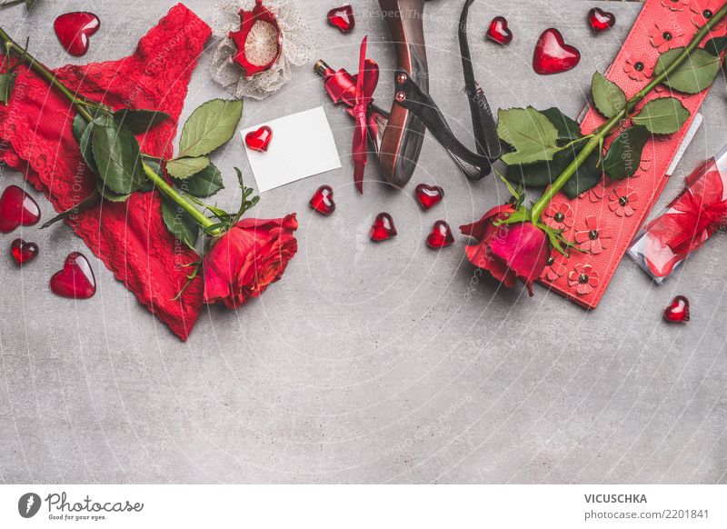Rote weibliche Accessoires für Valentinstag Stil Design Schminke Feste & Feiern Blume Rose Mode Bekleidung Schmuck Schuhe Dekoration & Verzierung Blumenstrauß