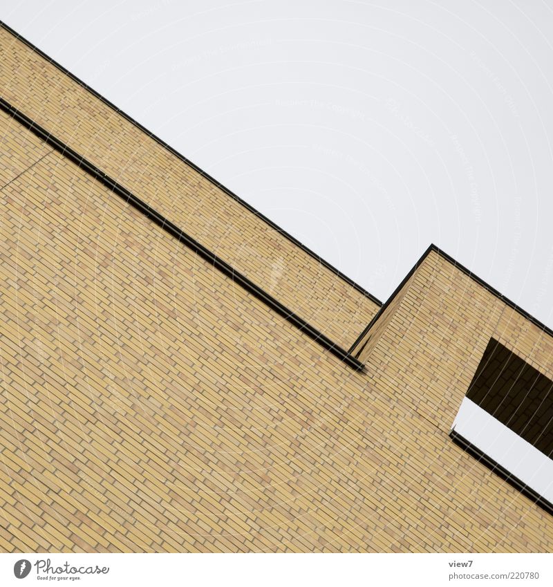 Ziegelwerk Haus Mauer Wand Fassade Dach Dachrinne Stein Backstein eckig einfach elegant modern oben positiv ästhetisch Ordnung Perspektive rein Bauhaus Erker