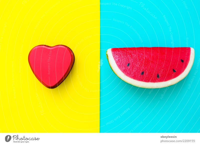 Rote Wassermelone des Musters auf Hintergrund. Flache Lage, Draufsicht Frucht Dessert Ernährung Vegetarische Ernährung Diät Sommer Natur frisch lecker natürlich