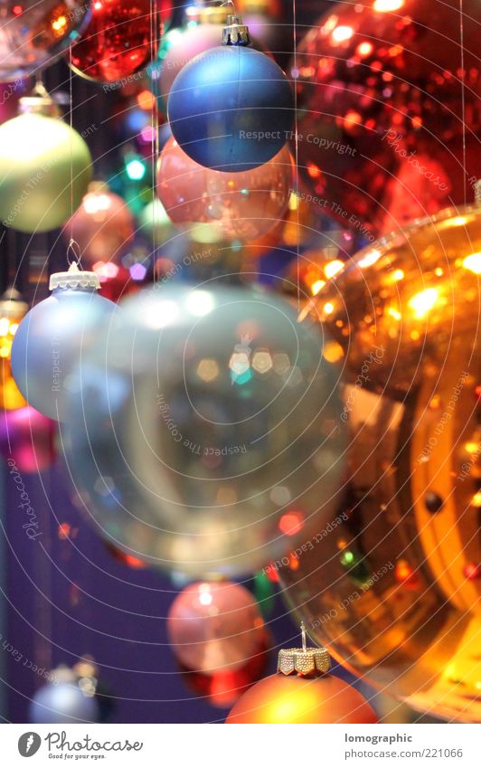 Kugelbunt V Dekoration & Verzierung Glas leuchten Fröhlichkeit Weihnachten & Advent Weihnachtsdekoration Weihnachtsmarkt Christbaumkugel mehrfarbig rund