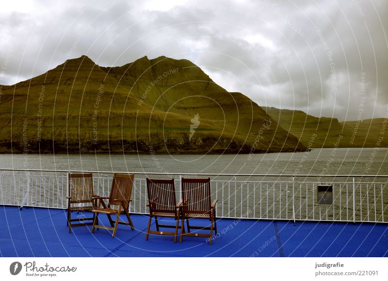 Färöer Ferien & Urlaub & Reisen Tourismus Ferne Kreuzfahrt Meer Stuhl Umwelt Natur Landschaft Wasser Himmel Wolken Klima schlechtes Wetter Felsen