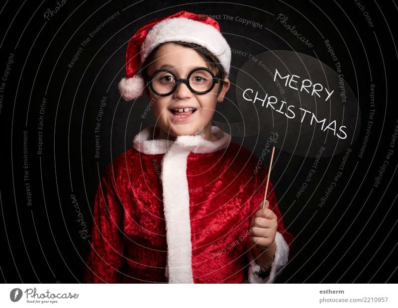 lustiger Junge an Weihnachten Lifestyle Winter Entertainment Party Feste & Feiern Weihnachten & Advent Mensch maskulin Kind Kleinkind Kindheit 1 3-8 Jahre