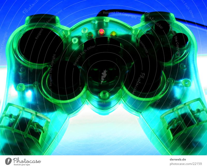Controler Playstation grün durchsichtig giftgrün Beleuchtung Entertainment controler Spielconsole game videospiel Joystick leuchten