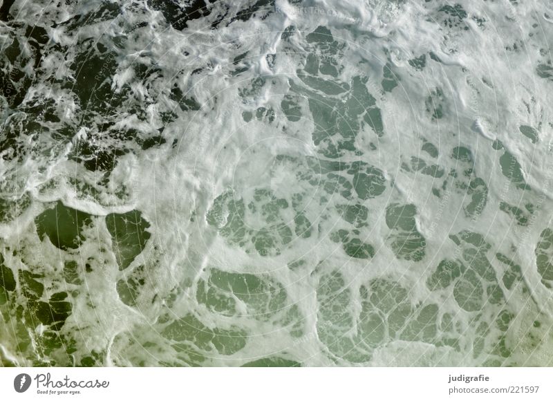 Reise Natur Urelemente Wasser Wellen Meer Atlantik kalt nass natürlich wild Gischt Schaum Wellengang salzig Farbfoto Gedeckte Farben Außenaufnahme Muster Tag