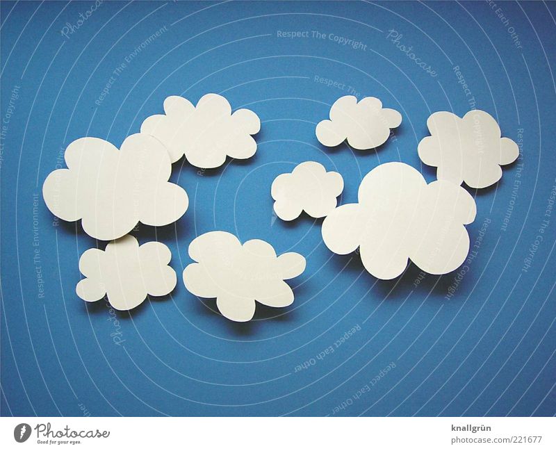 Schäfchenwolken Umwelt Luft Himmel Wolken blau weiß Altokumulus floccus Blauer Himmel Wolkenhimmel Farbfoto Studioaufnahme Menschenleer Textfreiraum oben