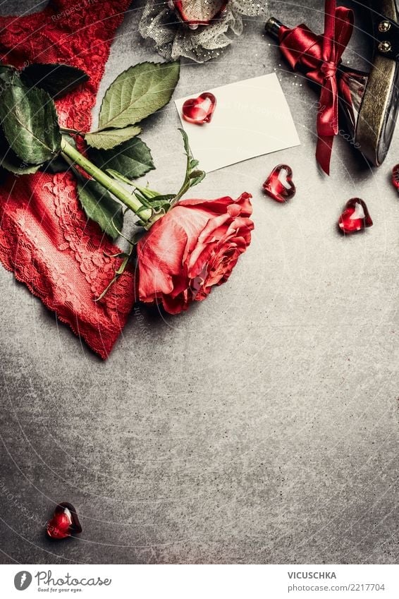Valentinstag Grußkarte mock up Stil Design Feste & Feiern Blume Rose Dekoration & Verzierung Blumenstrauß Zeichen Liebe retro Stimmung Fröhlichkeit Verliebtheit