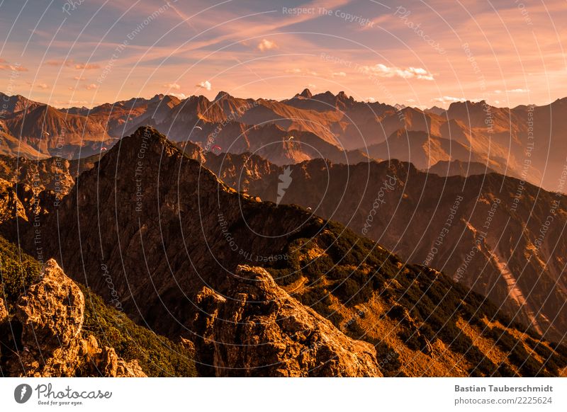 Sonnenuntergang am Rubihorn Fitness Berge u. Gebirge wandern Klettern Bergsteigen Gleitschirmfliegen Natur Landschaft Pflanze Himmel Wolken Horizont