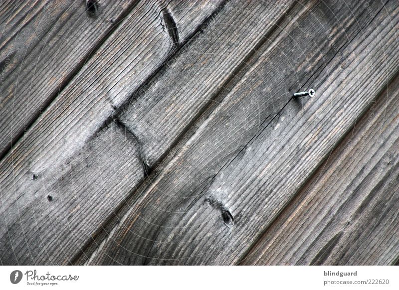 Turn The Screw Holz braun schwarz Holzbrett Schraube Strukturen & Formen diagonal verwittert Astloch Hintergrundbild Farbfoto Außenaufnahme Menschenleer