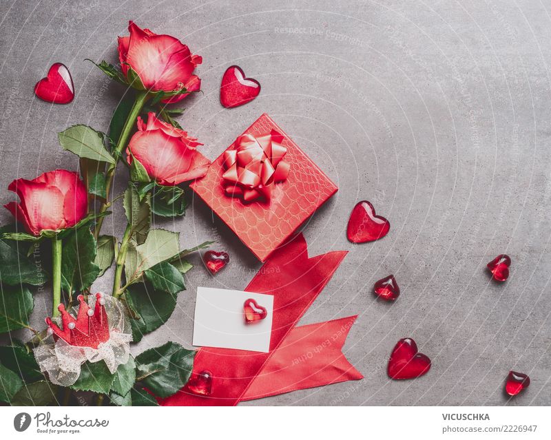 Valentinstag Karte Mock up Stil Design Feste & Feiern Blume Rose Papier Verpackung Dekoration & Verzierung Blumenstrauß Zeichen Liebe Hintergrundbild