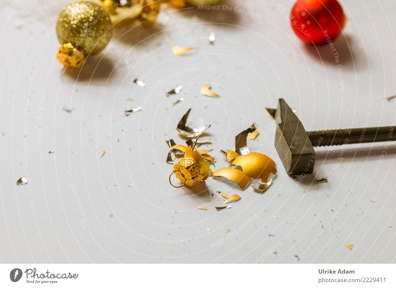 Null Bock auf Weihnachten Feste & Feiern Weihnachten & Advent Silvester u. Neujahr Hammer Christbaumkugel Scherbe Glas Zeichen Kugel glänzend leuchten