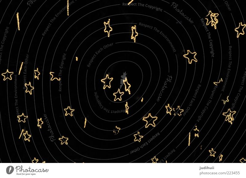 Sternenhimmel Dekoration & Verzierung Weihnachtsbeleuchtung Zeichen Stern (Symbol) Sternenzelt Sternenhaufen fliegen hängen leuchten dunkel glänzend gelb