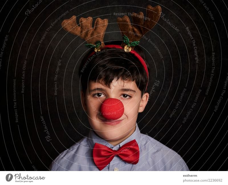lustiges Kind zu Weihnachten Lifestyle Freude Feste & Feiern Weihnachten & Advent Silvester u. Neujahr Mensch maskulin Kleinkind Kindheit 1 3-8 Jahre Accessoire