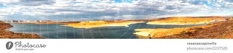 Panorama: See Powell - Schlucht-Schlucht, Seite, Arizona, AZ Erholung Ferien & Urlaub & Reisen Tourismus Sightseeing Camping Sommer wandern Natur Landschaft