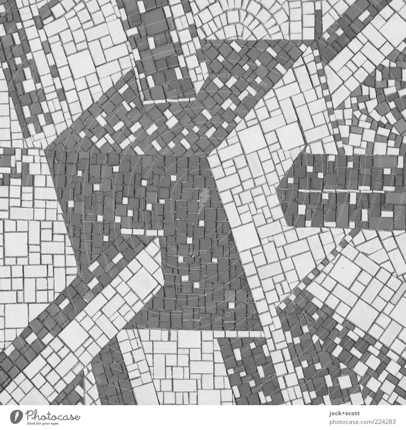 Kubus Mosaik Wissenschaften Fortschritt Zukunft Kunsthandwerk Dekoration & Verzierung Ornament Quadrat retro innovativ komplex Kreativität Netzwerk Symmetrie