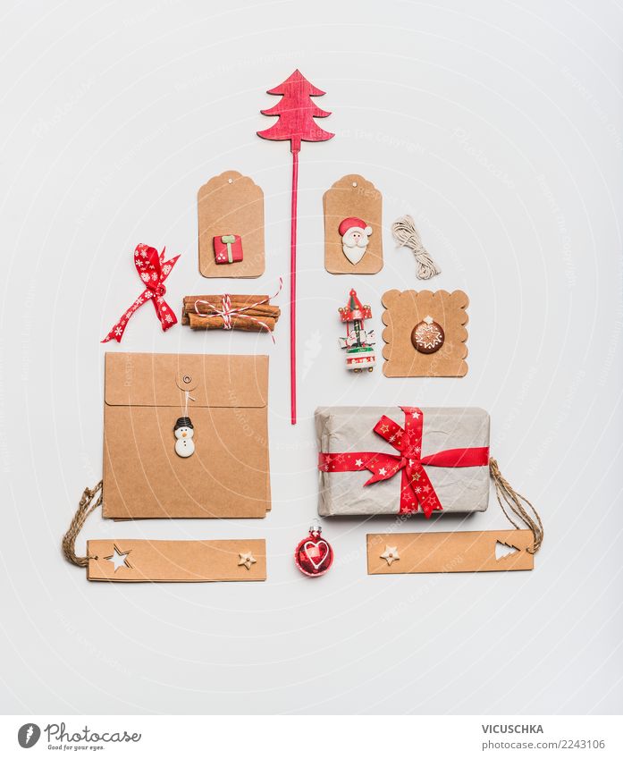 Weihnachtsbaum gemacht mit Kraftpapier Verpackung kaufen Stil Design Winter Feste & Feiern Weihnachten & Advent Dekoration & Verzierung Zeichen Ornament
