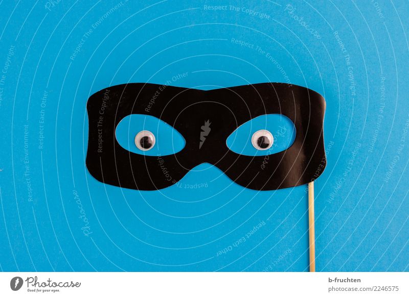 Maskierung Feste & Feiern Karneval Halloween Auge Brille Zeichen Kommunizieren blau schwarz Schutz Verschwiegenheit Scham Misstrauen bedrohlich Moral