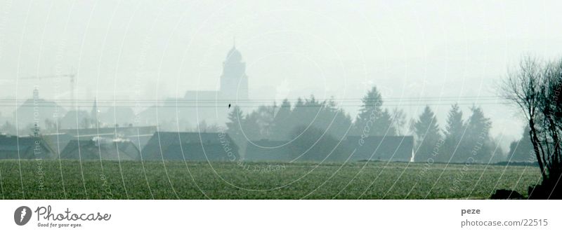 Nebel über Usingen Stadt Herbst Panorama (Aussicht) Taunus Morgen groß Panorama (Bildformat)
