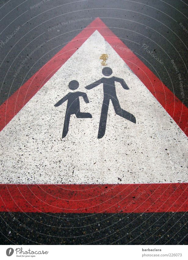 Weg frei für unsere Zukunft Fußgänger Straße Verkehrszeichen Verkehrsschild Zeichen Hinweisschild Warnschild gehen laufen rennen klein Sicherheit Schutz achtsam