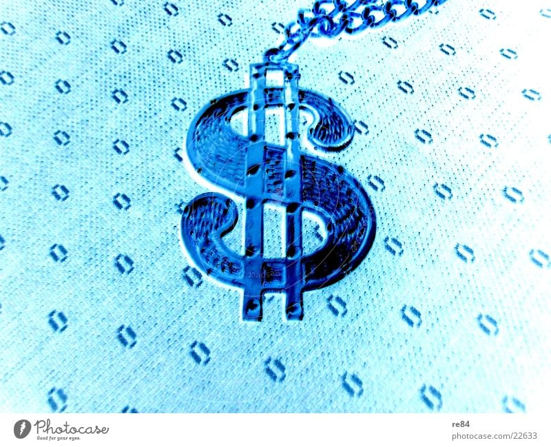immer dollar! Schmuck US-Dollar Geld Muster Symbole & Metaphern Amerika türkis gold Money Zeichen USA blau entgegengesetzt Kette hell Glas