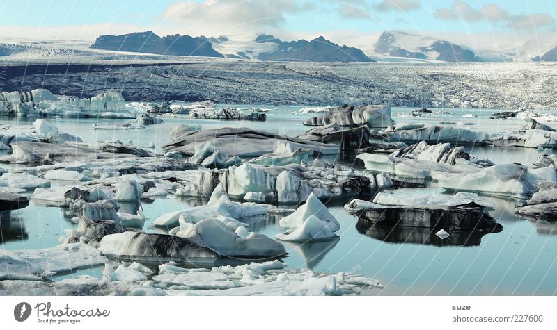 Eiswelt Ferne Berge u. Gebirge Umwelt Natur Landschaft Urelemente Wasser Wolken Klima Klimawandel Frost Gletscher See außergewöhnlich fantastisch einzigartig