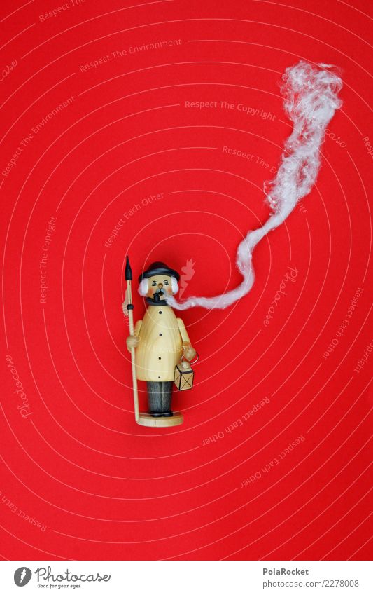 #A0# Roter Qualmer Kunst ästhetisch Weihnachten & Advent geräuchert Räuchermännchen Rauchen rot Adventskalender rauchend Rauchpause Rauchen verboten Farbfoto