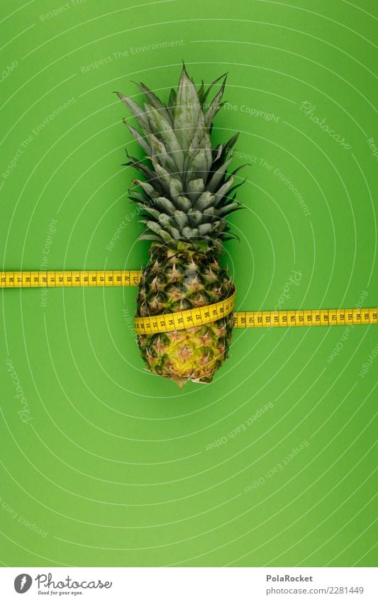 #AS# Ananas einfach gewickelt Kunst Kunstwerk ästhetisch Ananasblätter Ananasplantage Frucht exotisch Maßband Diät messen Kalorie abnehmend Gesunde Ernährung