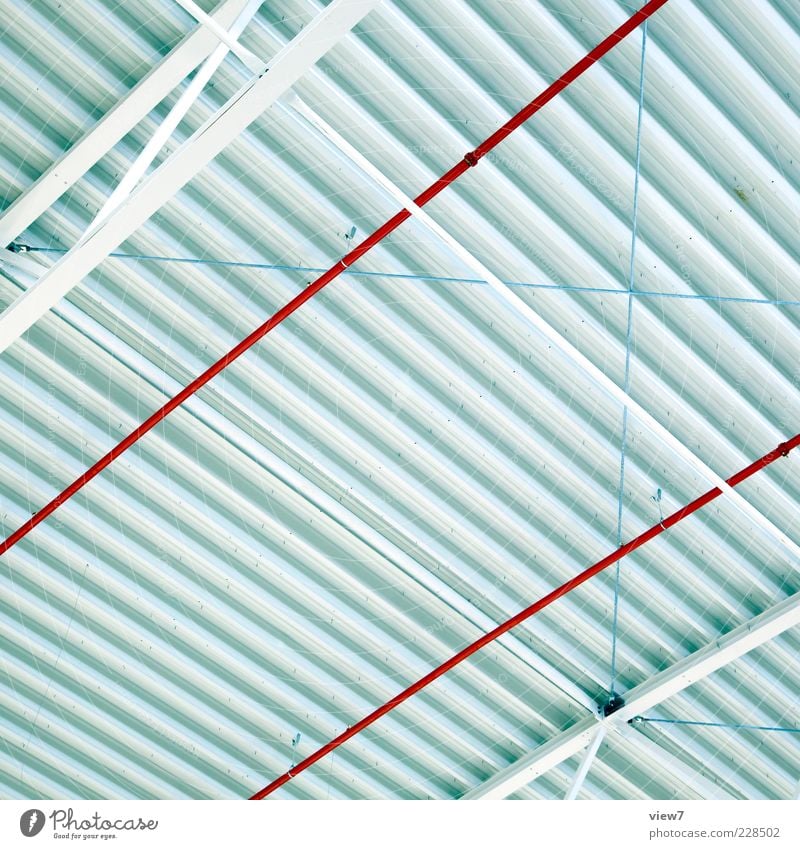 Grid :: Metall Linie Streifen authentisch frisch groß modern oben rot weiß Beginn ästhetisch Design elegant Ordnung Präzision rein Ferne Surrealismus Wellblech