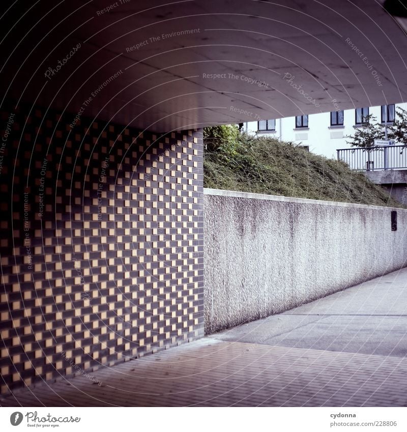 Linienbeziehungen Lifestyle Stil Mauer Wand Wege & Pfade Tunnel ästhetisch Einsamkeit geheimnisvoll einzigartig Leben ruhig stagnierend Unterführung Architektur