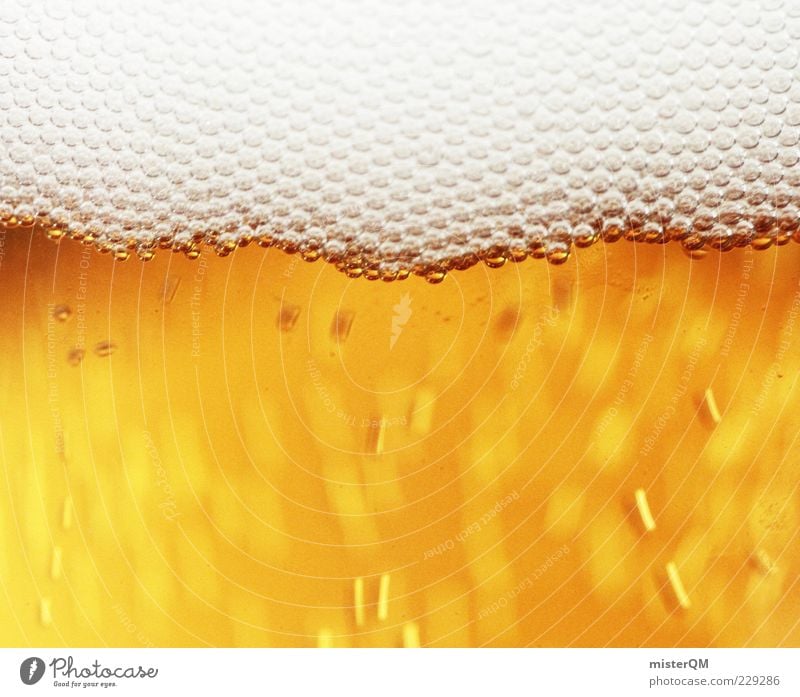 O' zapft isch. Alkohol Bier Bierschaum frisch Erfrischung gelbgold Kohlensäure blasen Rauschmittel lecker Farbfoto Innenaufnahme Studioaufnahme Nahaufnahme