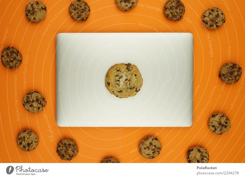 #AS# Big Cookies Inside ? Notebook Sicherheit Computer Sorge Kunst ästhetisch Kreativität Keks Virus Angriff angriffslustig Datenschutz fehlermeldung orange