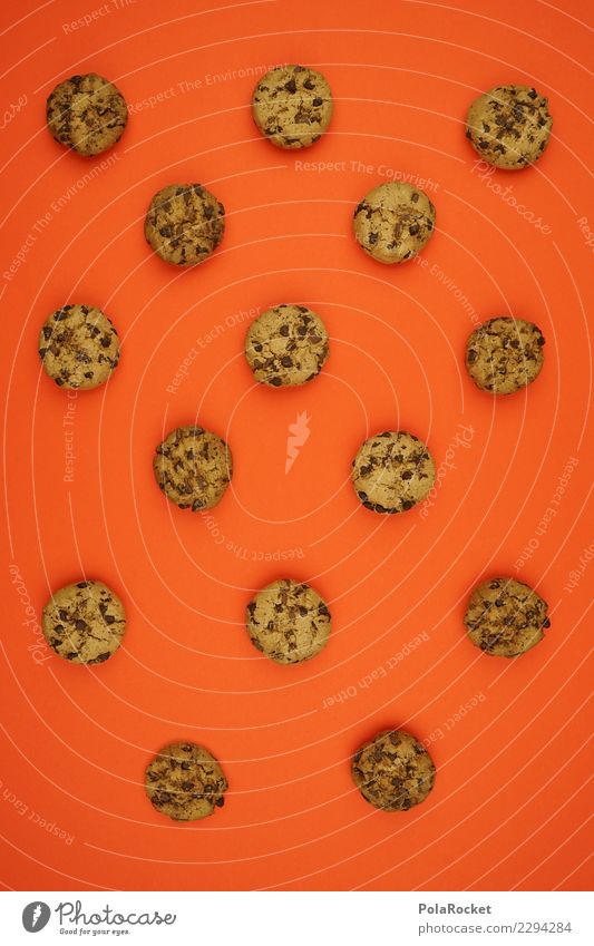 #AS# Cookie Kunst ästhetisch Cookies Keks Süßwaren lecker Backwaren viele Muster orange Schokolade Kalorienreich Farbfoto mehrfarbig Innenaufnahme