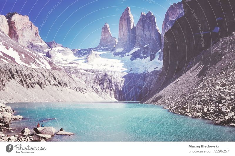Gebirgszug Torres Del Paine, Patagonia, Chile. Ferien & Urlaub & Reisen Tourismus Abenteuer Freiheit Sightseeing Expedition Camping Sommer Berge u. Gebirge
