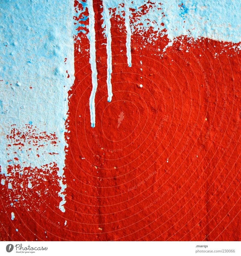 Rot Lifestyle Stil Mauer Wand Fassade Beton Graffiti Linie leuchten trendy verrückt wild blau rot Farbe einzigartig Hintergrundbild Farbverlauf Design streichen