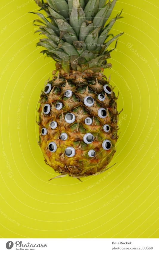 #AS# Ananasspion Lebensmittel lachen Auge Kreativität Frucht Diät Pfund gelb spionieren exotisch Südfrüchte Vitamin fettarm frisch Gesichtsausdruck dumm