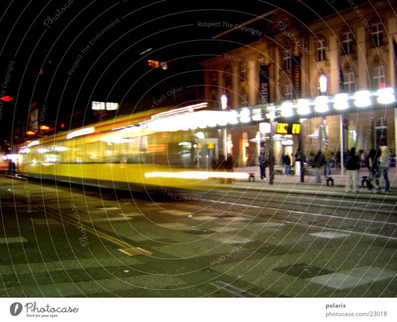 strassenbahn in karlsruhe Straßenbahn Karlsruhe Nacht Fototechnik europaplatz Licht