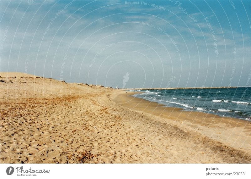 spaniens strand Strand Schönes Wetter Spanien Sommer Wellen Meer Europa Blauer Himmel Einsamkeit