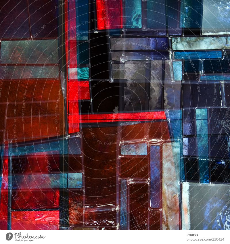 Sacred Lifestyle Stil Design Kunst Glas Linie außergewöhnlich einzigartig verrückt mehrfarbig chaotisch Farbe Perspektive skurril Mosaik Kirchenfenster
